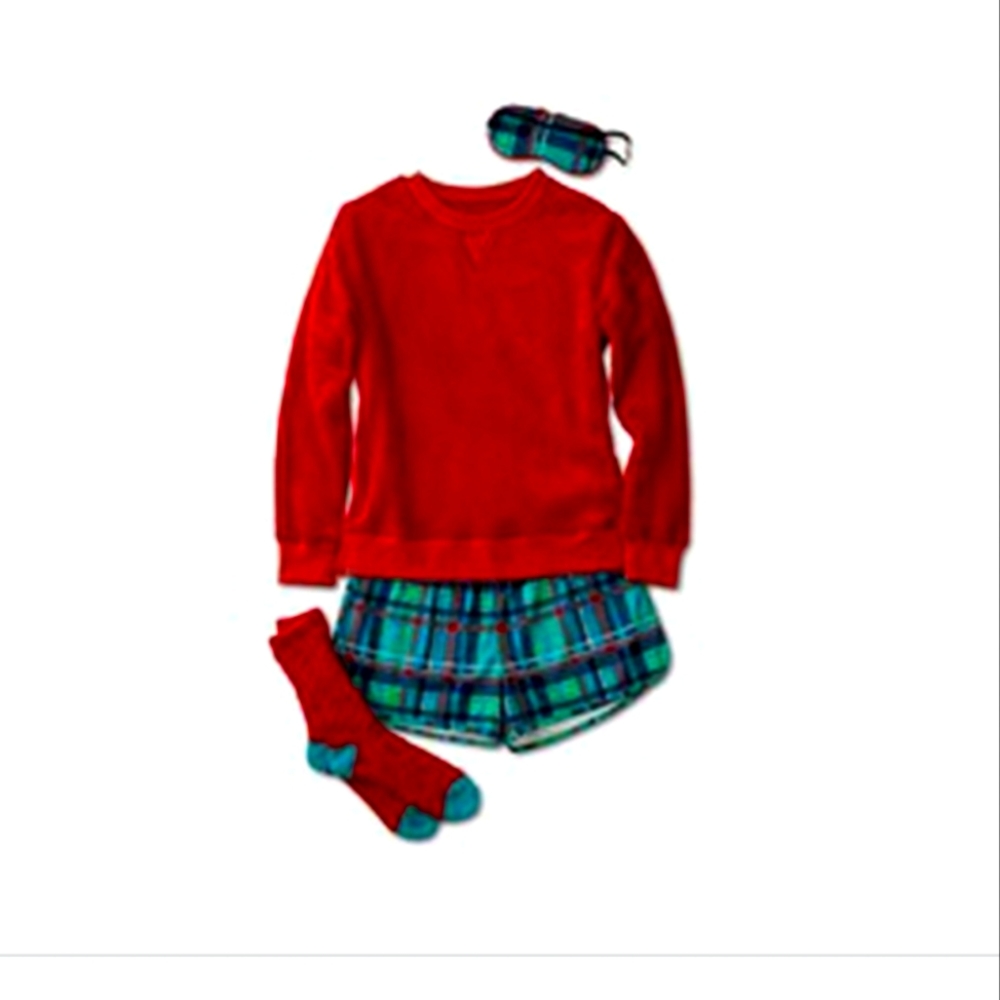 Serra 4-Piece Ladies Red & Green Plaid Gift Set